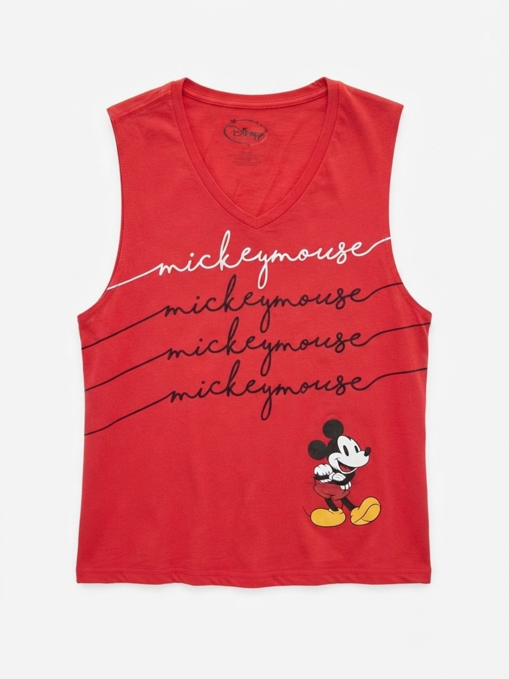 Disney Mickey Mouse Red V-Neck Muscle Tank
